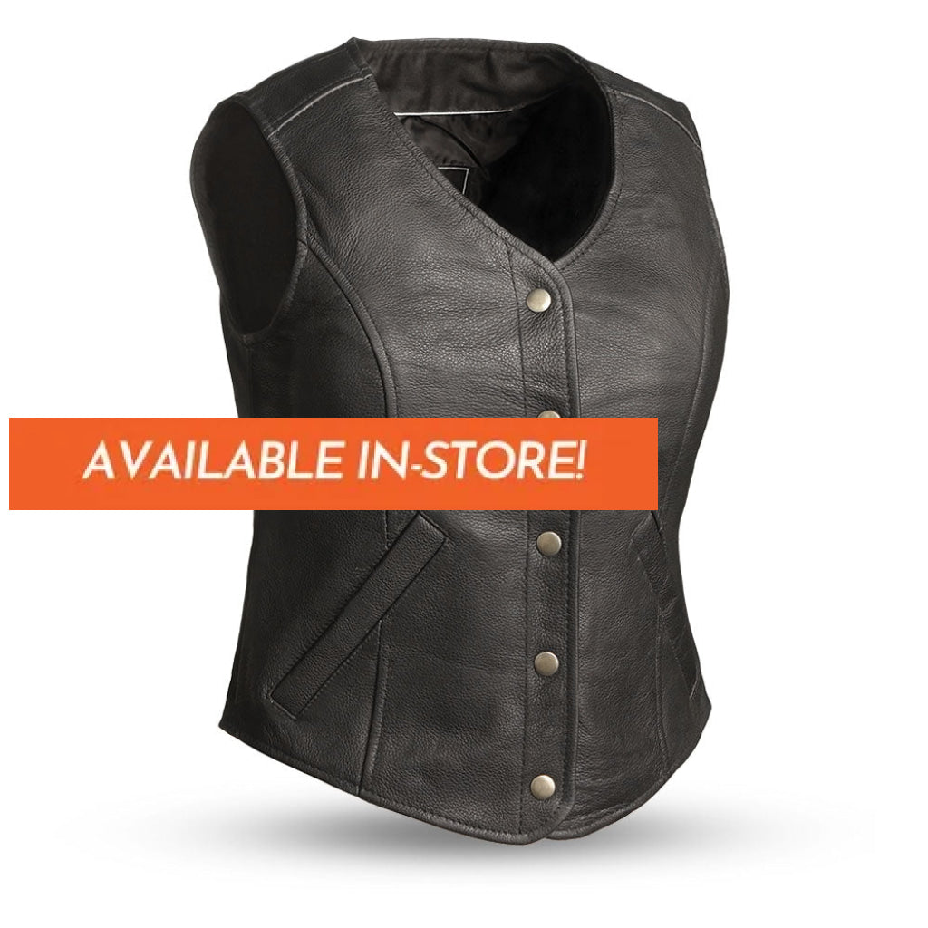 Derringer Women's Motorcycle Leather Vest Women's Leather Vest First Manufacturing Company XS  