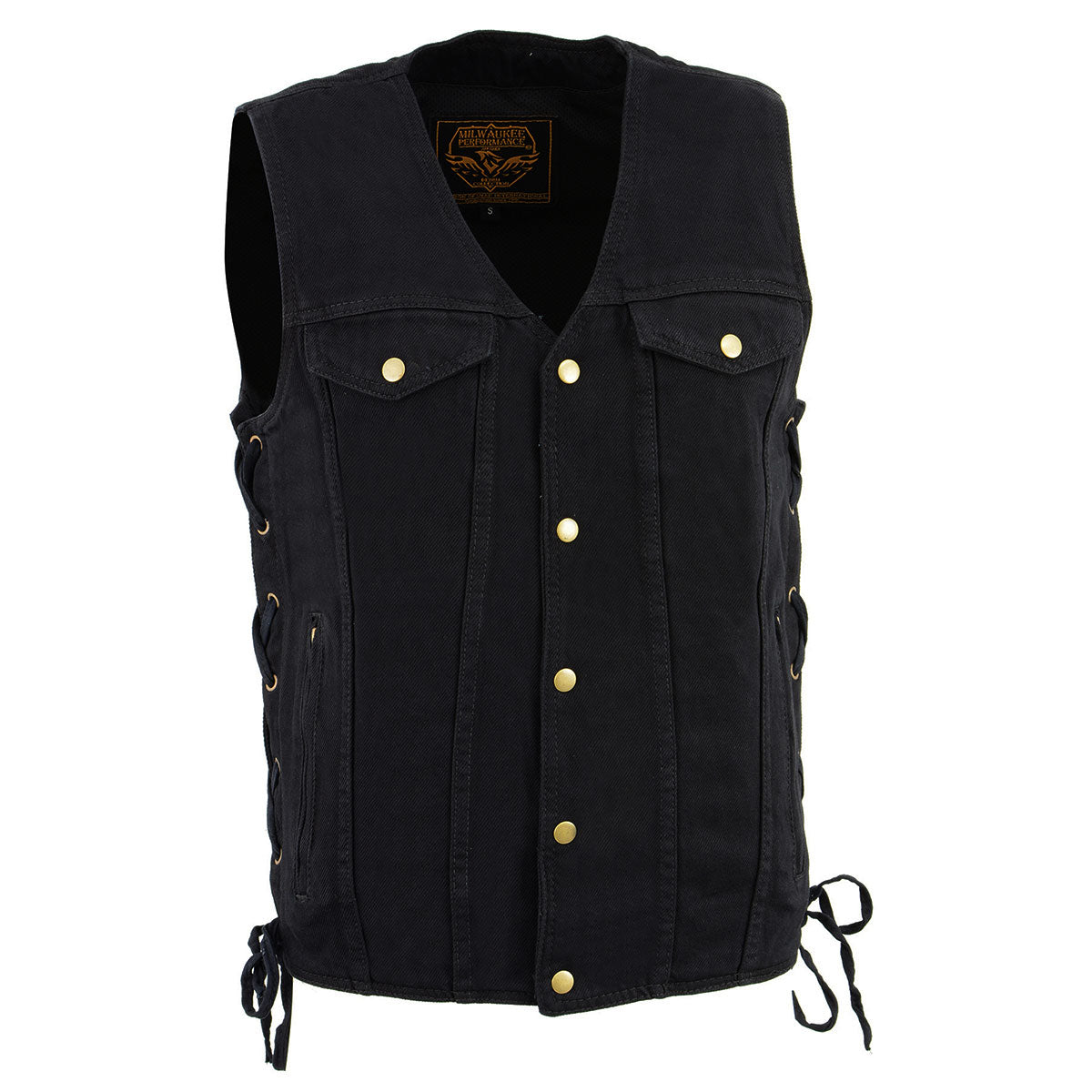 charbon LIMONTA NYLON RIDERS VEST ブラック L Lowside Canvas - Men's Motorcycle Canvas Vest (Black)