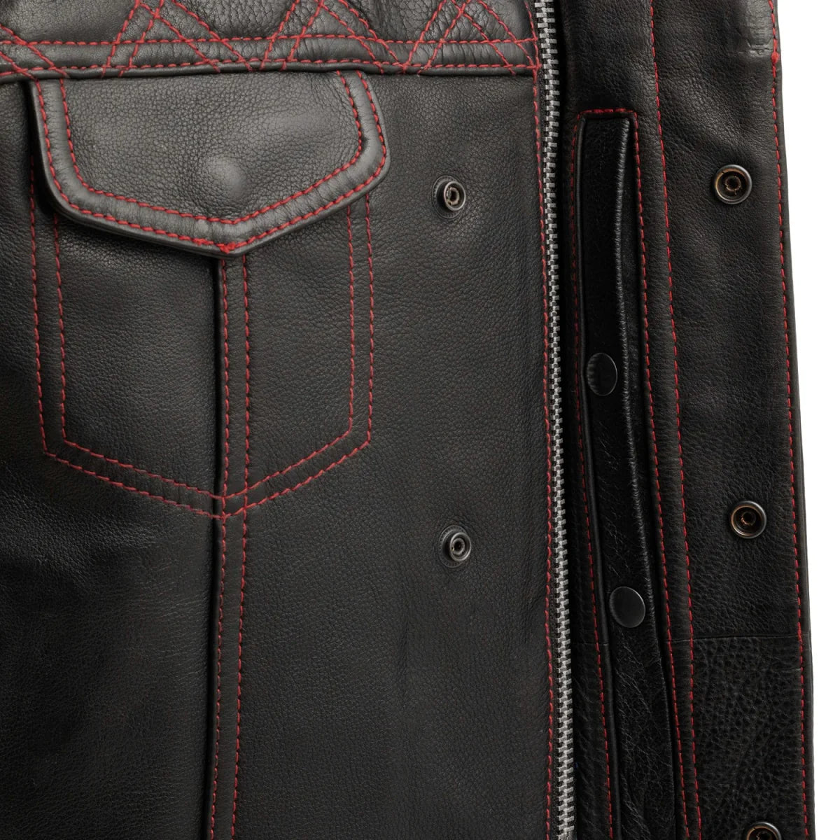 Downside Men's Motorcycle Leather Vest Men's Leather Vest First Manufacturing Company   