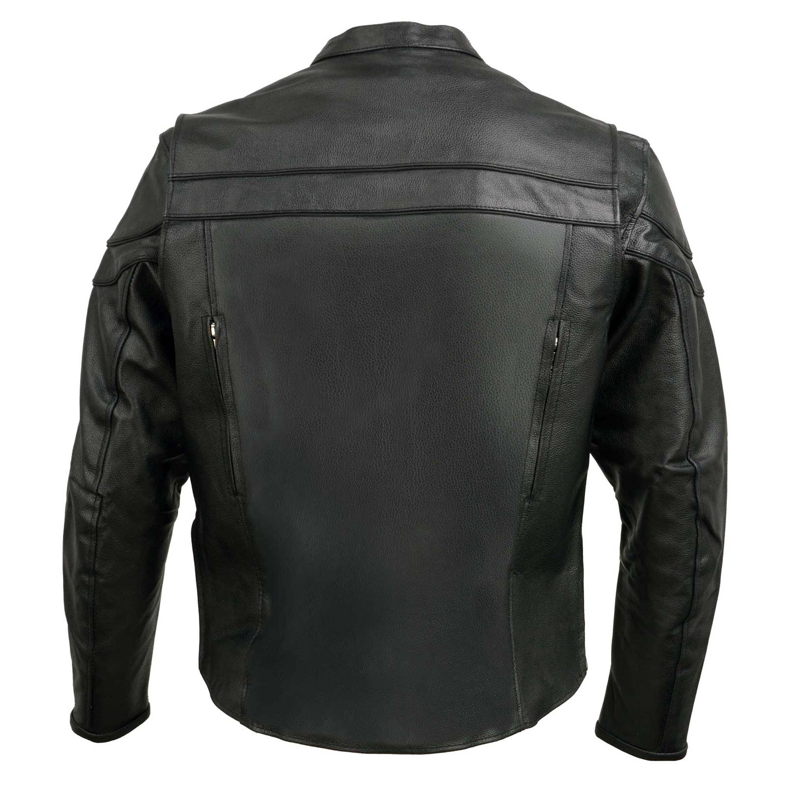 Event Leather EL1408 Men's Black Sporty Scooter Crossover Motorcycle Leather Jacket - Motorcycle Riding Jackets