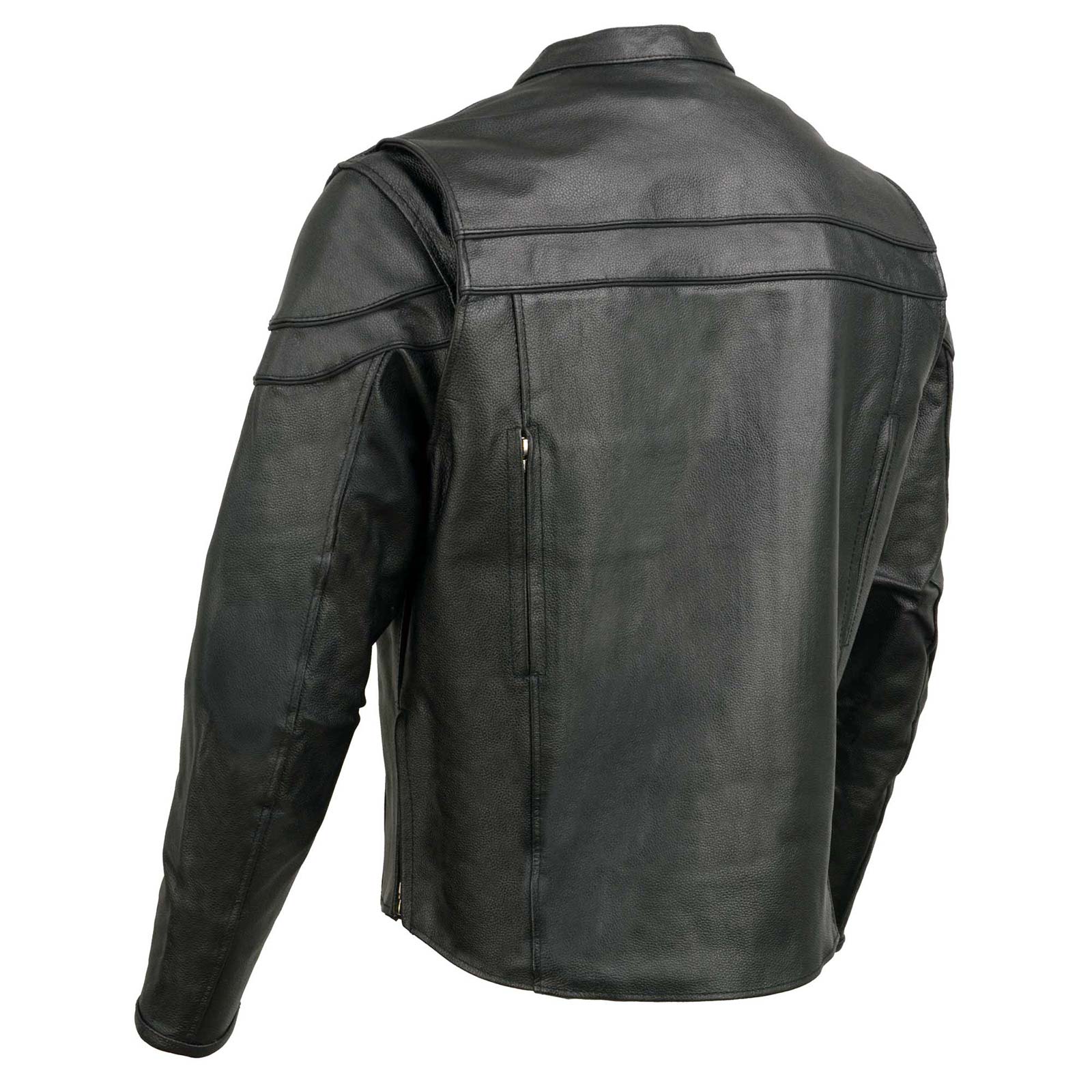 Event Leather EL1408 Men's Black Sporty Scooter Crossover Motorcycle Leather Jacket - Motorcycle Riding Jackets