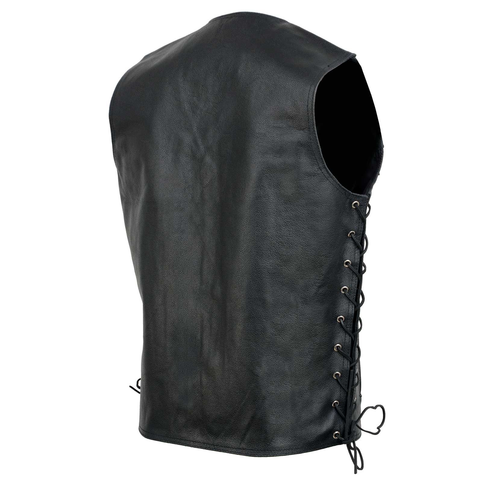 Event Leather EL5360TALL Men's Side Lace Vest with Denim Style