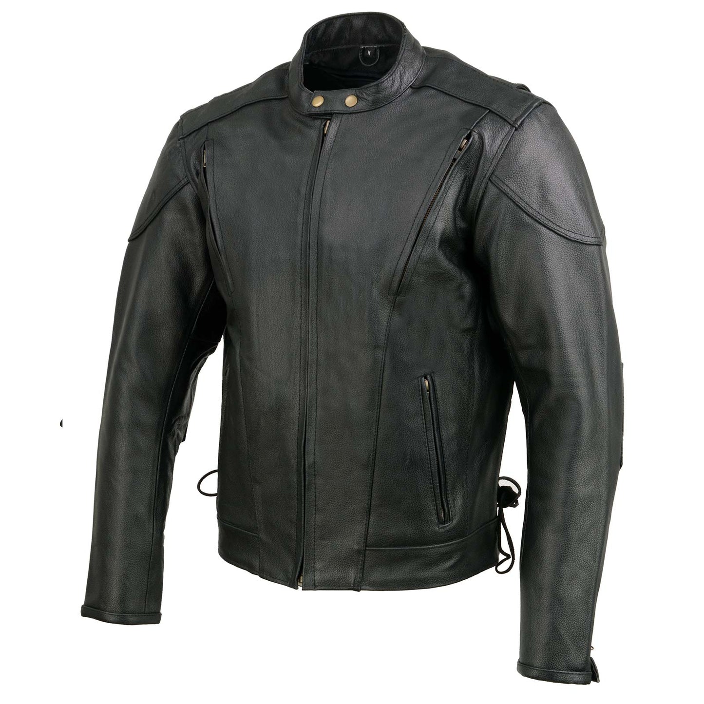 Event Leather EL5410 Men's Black Side Lace Scooter Jacket with Vents - Motorcycle Riding Jackets