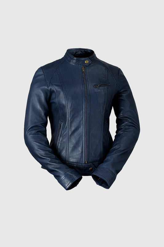 Favorite Womens Fashion Leather Jacket Blue (POS) Women's Leather Jacket Whet Blu NYC XS Blue 