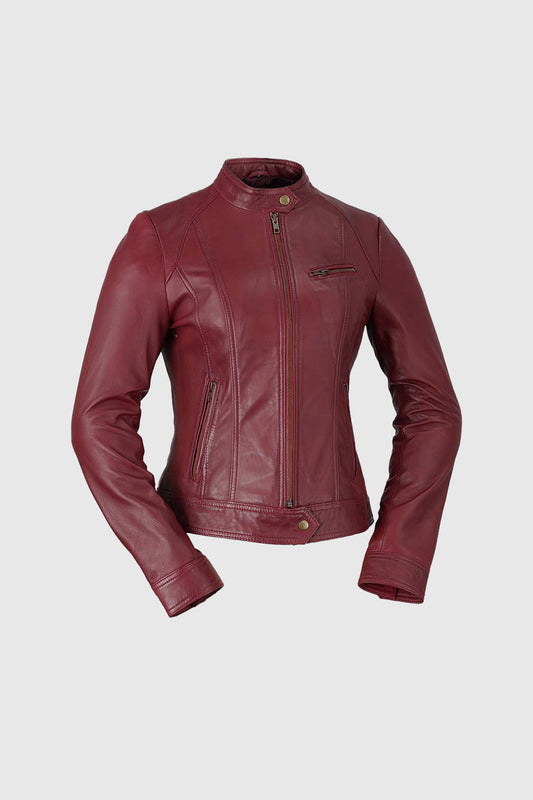 Favorite Womens Fashion Leather Jacket Oxblood (POS) Women's Leather Jacket Whet Blu NYC XS Oxblood 