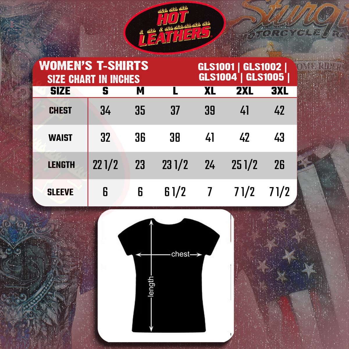 Hot Leathers Ladies Blue Angel Roses Fitted 3D All Over Printed T-Shirt GLS1002