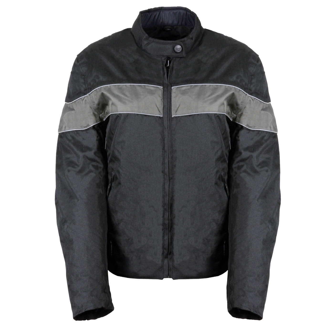 Milwaukee Leather SH2261 Women's Lightweight Black and Grey Textile Motorcycle Jacket with Reflective Piping
