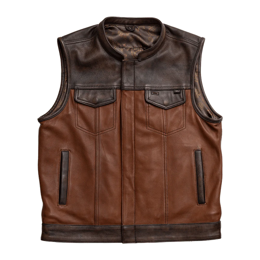 Gunner Men's Leather Motorcycle Vest (Limited Edition)  First Manufacturing Company S  