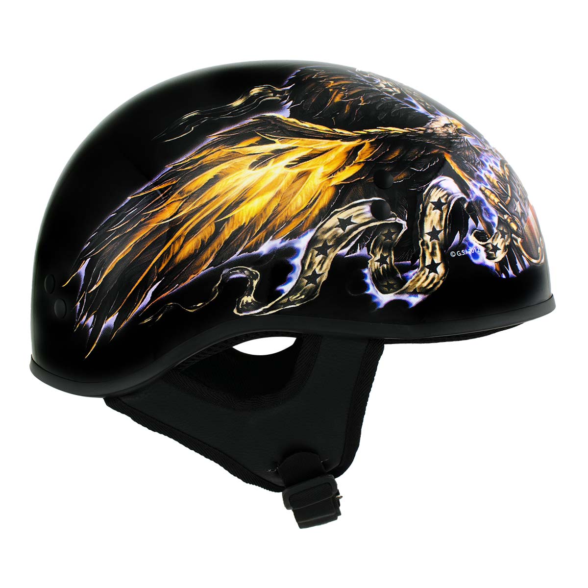 extreme supply motorcycle helmets Hot Leathers HLD1028 USA Eagle Flat Black Motorcycle DOT Approved Skul – Extreme Biker Leather