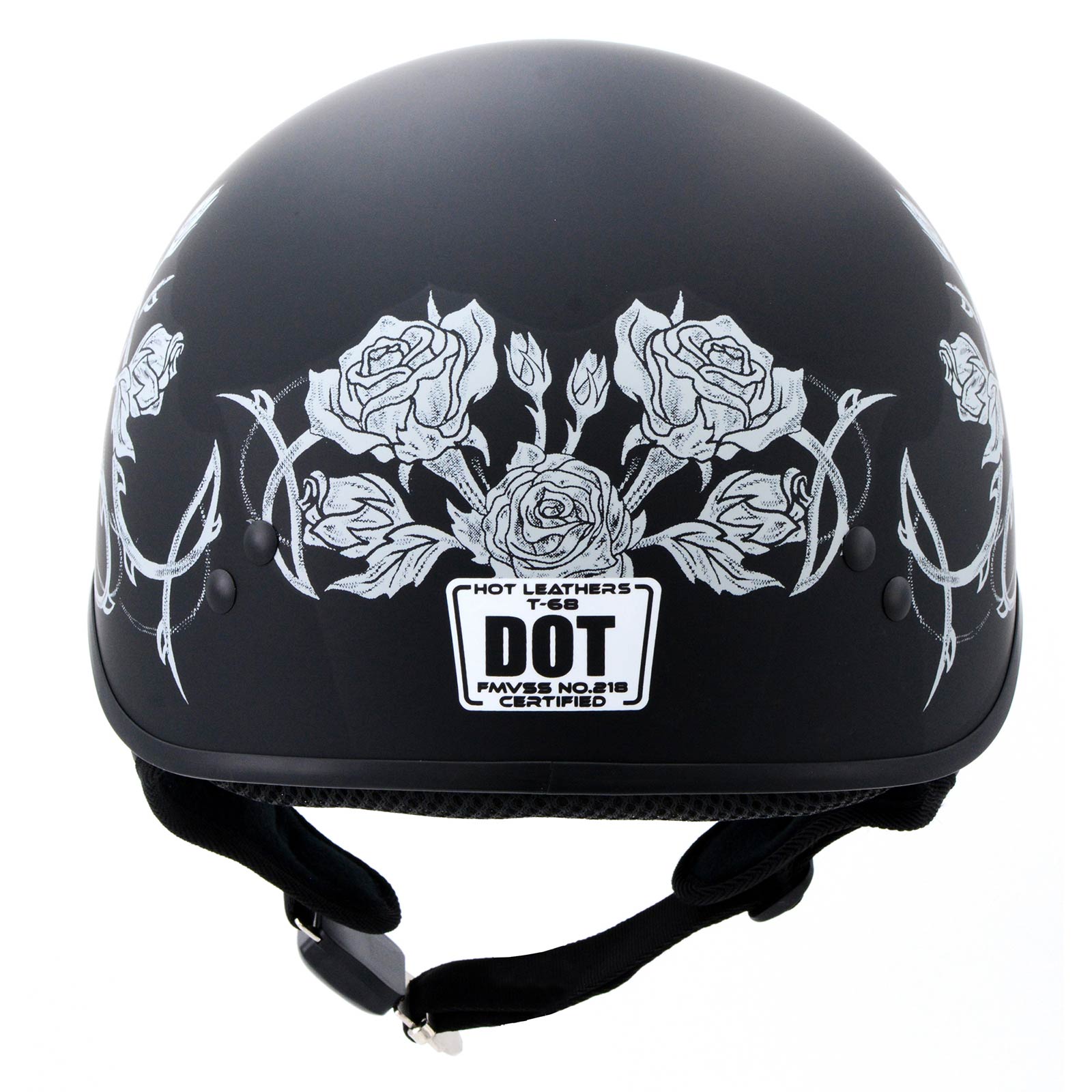black motorcycle helmet hot heat Hot Leathers HLD1021 'Lady Rider' Flat Black Motorcycle DOT Approved Skull Cap Half Biker Helmet