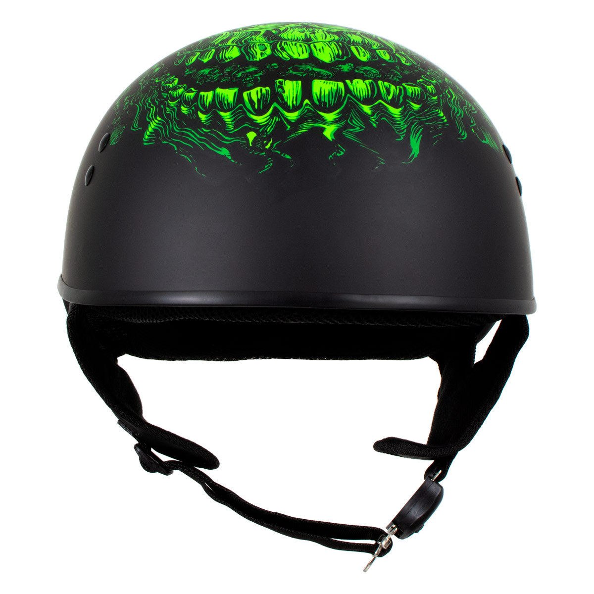 Hot Leathers HLD1030 Flat Black Shredder Motorcycle DOT Approved Skull Cap Half Helmet Biker - Flat Black / X-Large Hot Leathers HLD1030 Flat Black Shredder Motorcycle DOT Approved Skull Cap Half Helmet Biker - Flat Black / X-Large