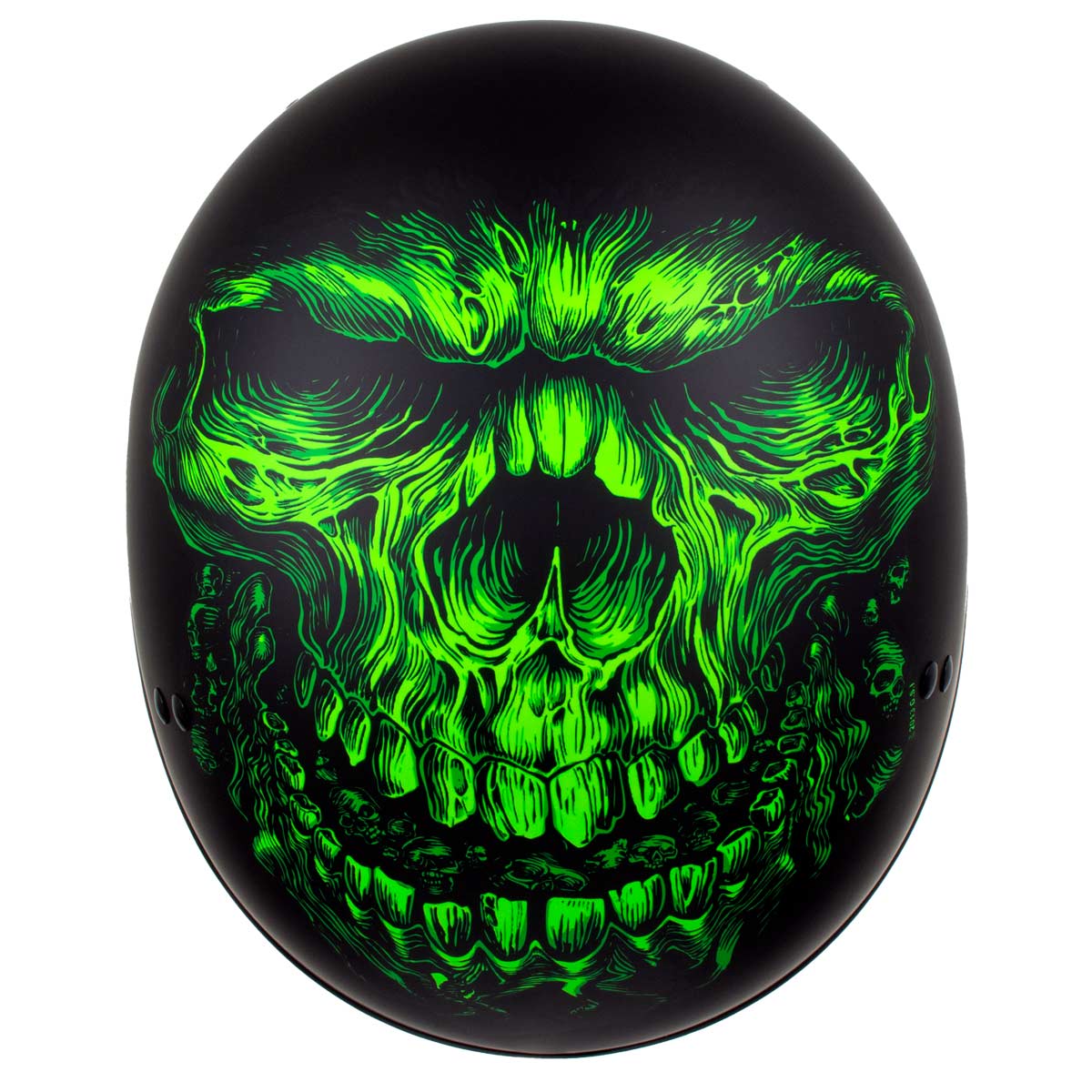 black green motorcycle helmet dot approved Hot Leathers HLD1030 Flat Black Shredder Motorcycle DOT Approved Skull Cap Half Helmet Biker