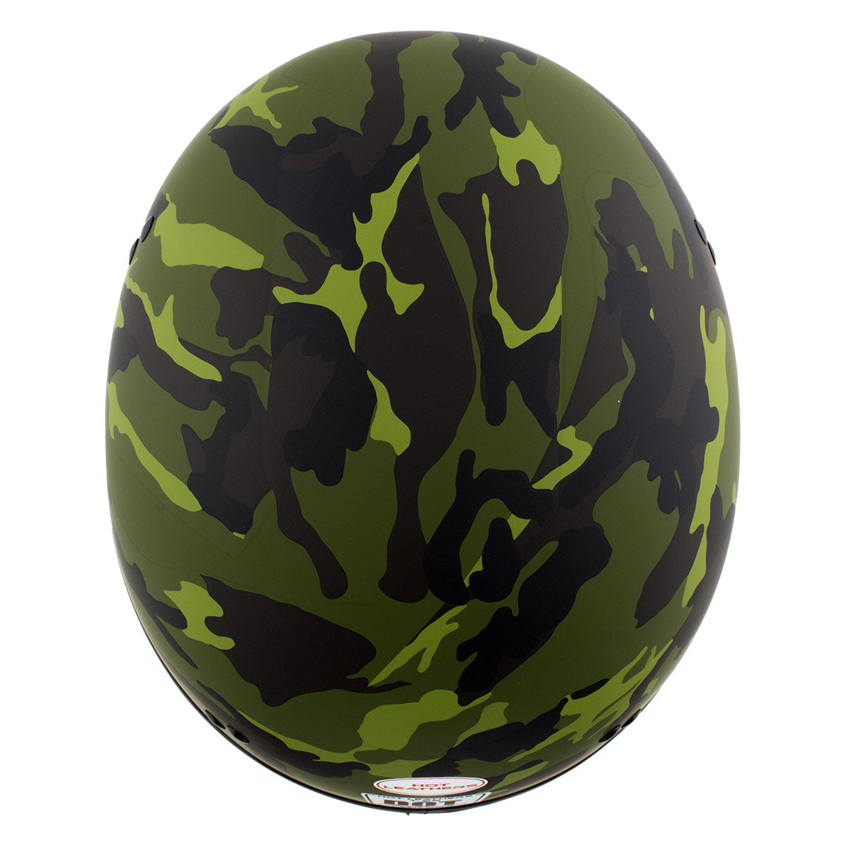 camo motorcycle helmets Hot Leathers HLD1049 Camo Matte Green Motorcycle Skull Cap Half Helmet DOT Approved