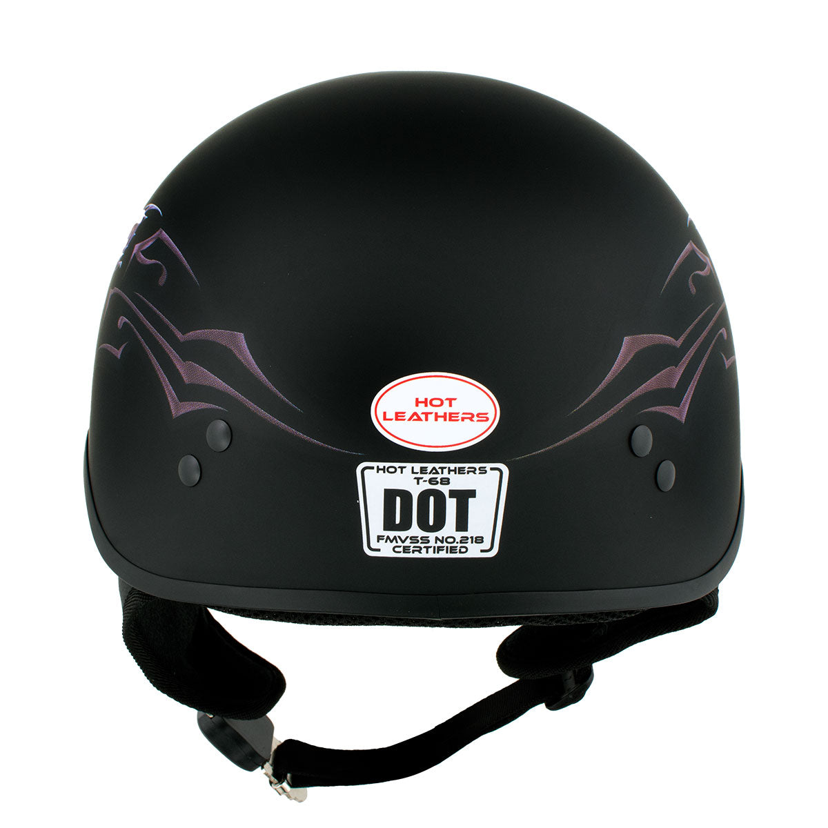 blue butterfly motorcycle helmet Hot Leathers HLD1052 DOT Skull Cap Half Helmet