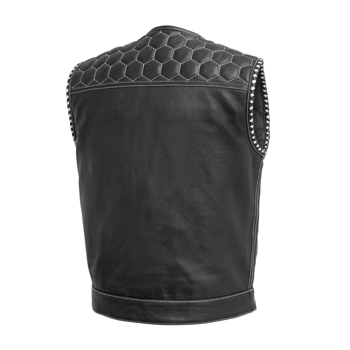 Hornet Perforated Men's Club Style Leather Vest Men's Leather Vest First Manufacturing Company   