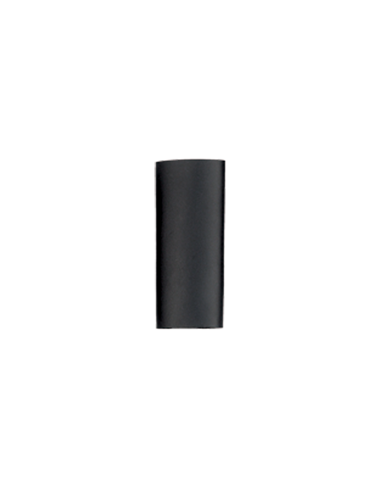 Black leather cylindrical hair tube product on a white background