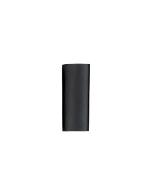 Black leather cylindrical hair tube product on a white background