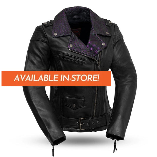 Iris - Women's Motorcycle Leather Jacket Women's Leather Jacket First Manufacturing Company XS Black 