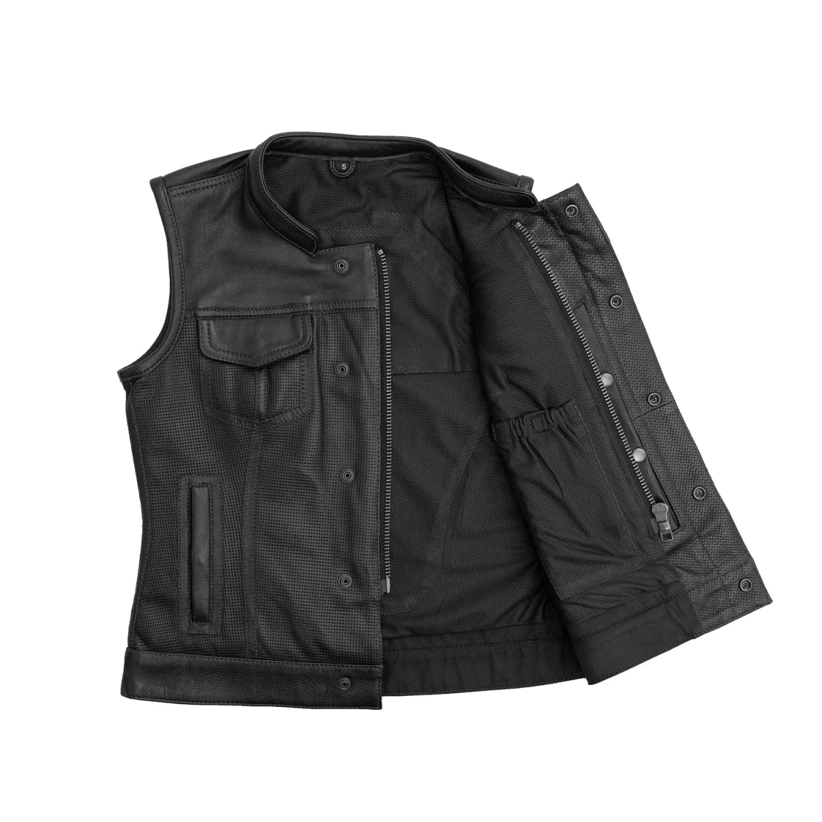 Jessica Perforated Women's Motorcycle Leather Vest Women's Vest First Manufacturing Company   