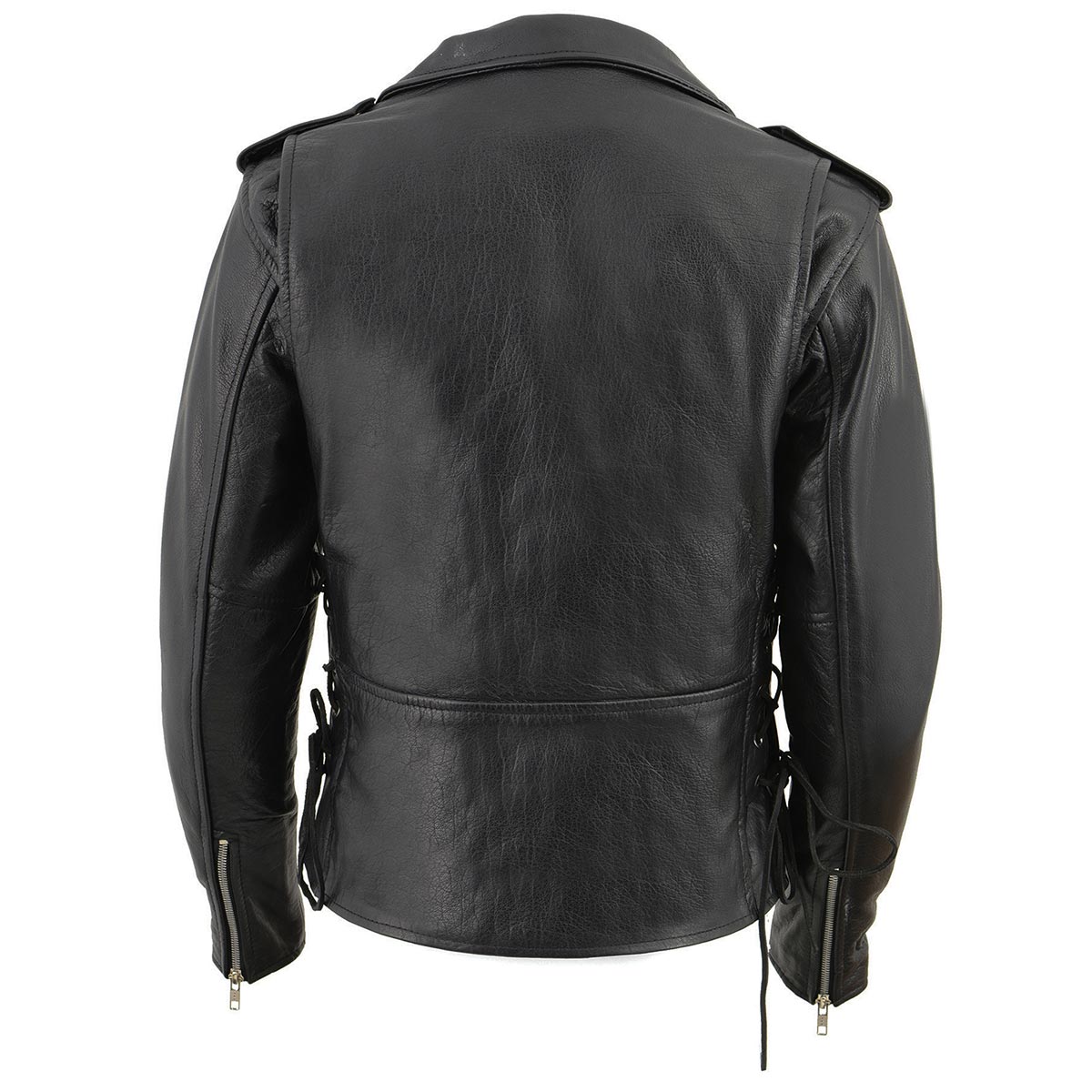 Milwaukee Leather LKL2700 Women's Classic Black Premium Leather Motorcycle Vintage Jacket with Side Laces