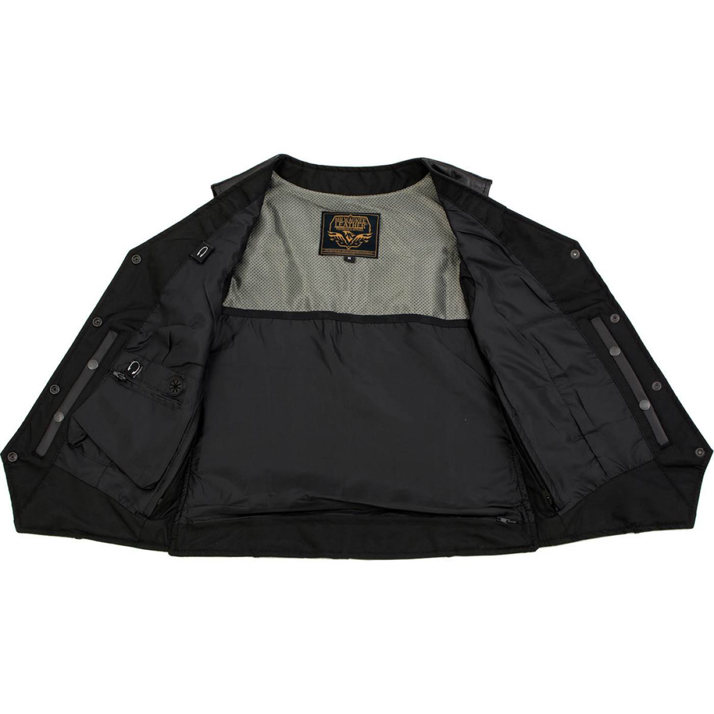 Milwaukee Leather Women's Road Queen Black Braided Buffalo Leather Motorcycle Vest - LKL4713