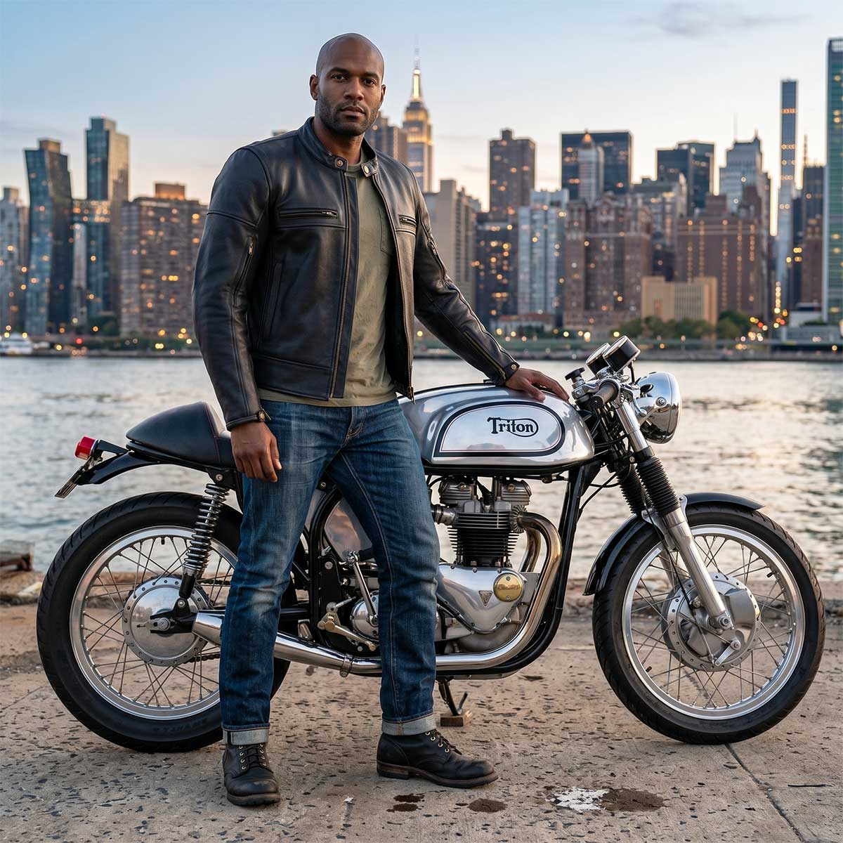 Milwaukee Leather Men's 'The Racer' Premium Black Leather Vented Racer Style Motorcycle Biker Jacket w/ CE Armor - LKM17015