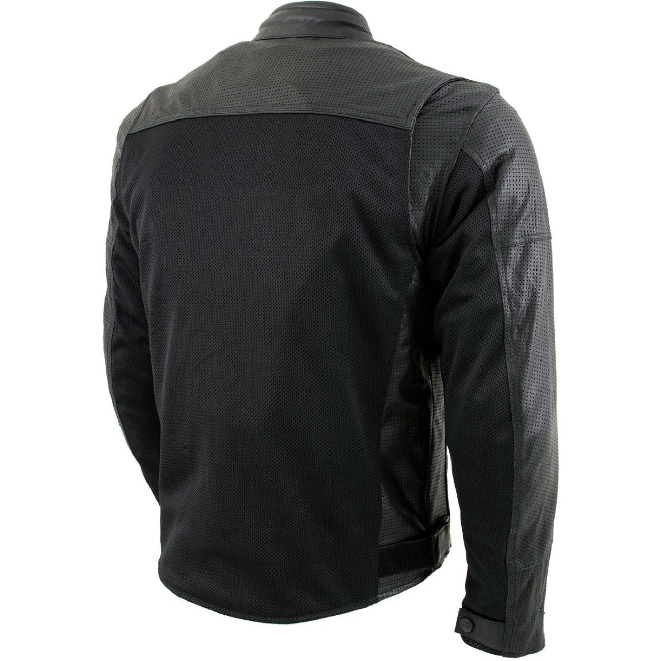 Milwaukee Leather Men's Chaos Black Leather Motorcycle Jacket w/ CE Armor, Reflective Panels, Vents - LKM17022