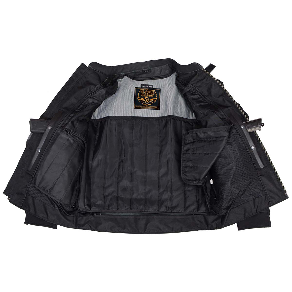 Milwaukee Leather Men's Stryde Black and Grey Matte Finish Racer Leather Motorcycle Jacket - LKM17024