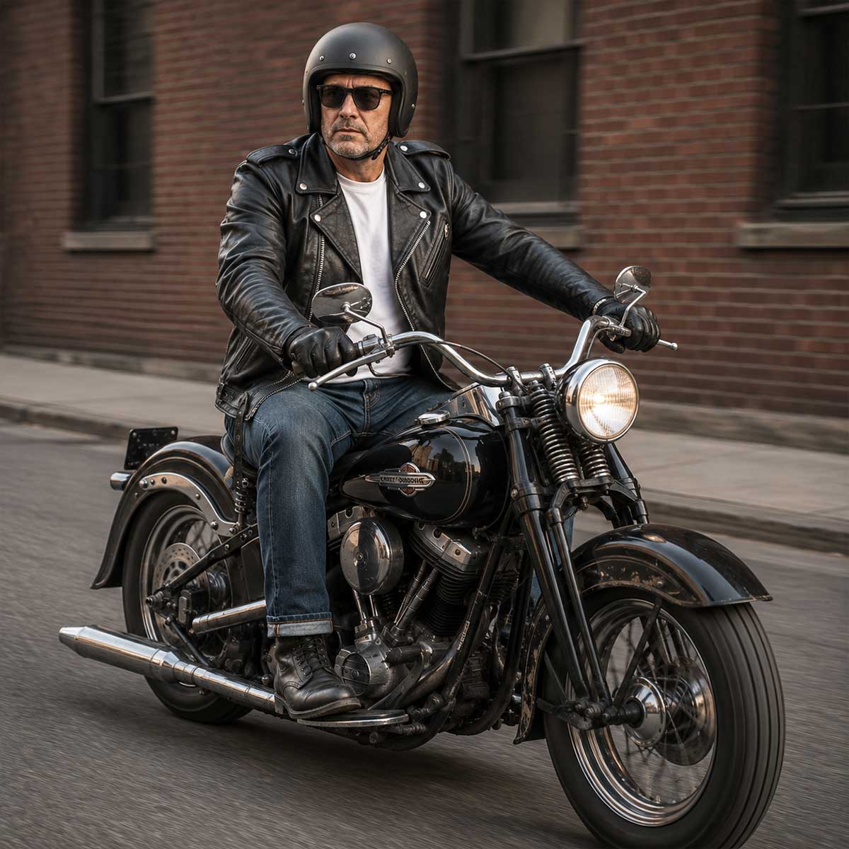Milwaukee Leather LKM1702 Men's Vintage Flat Black Motorcycle Biker Leather Jacket w/ CE Armor Protection
