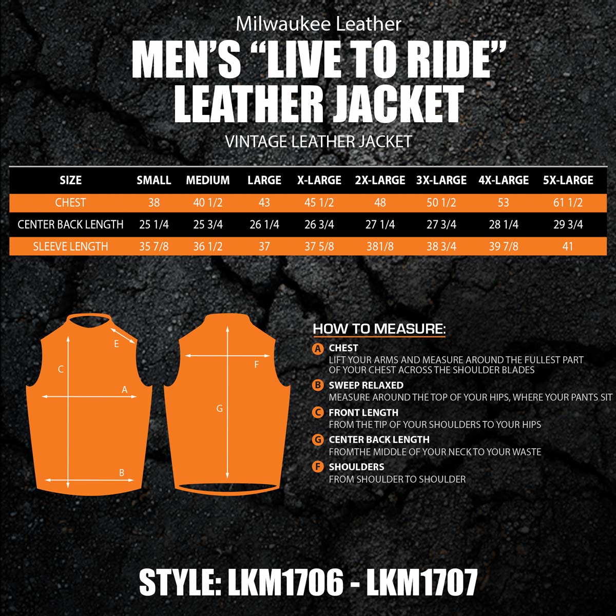 Milwaukee Leather Men's Live to Ride Classic Retro Brown Premium Leather CE Armored Motorcycle Jacket - Side Lace - LKM1707
