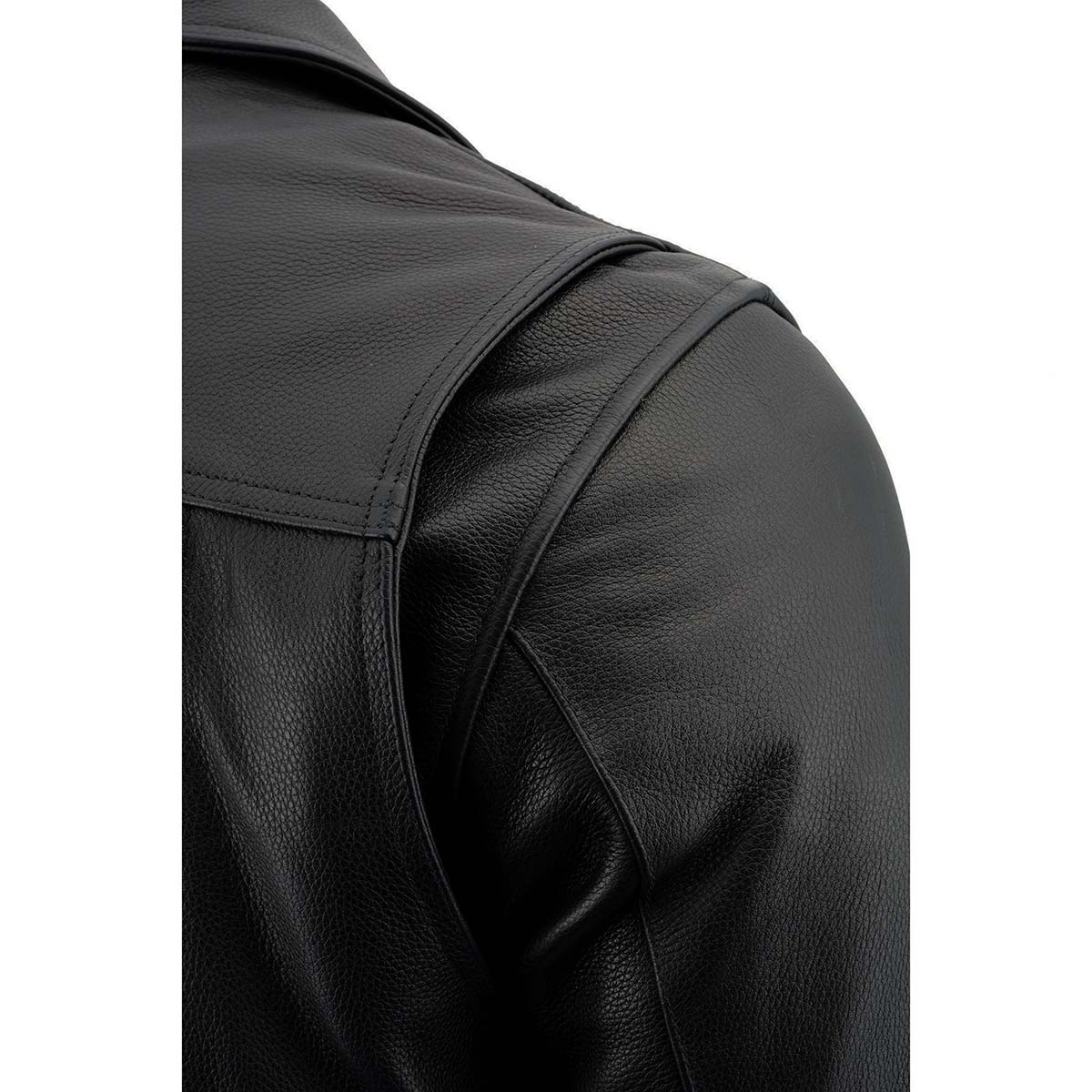 Milwaukee Leather LKM1720T Men's Tall Sizes Black Premium Leather Motorcycle Vented Leather Jacket w/ Utility Pockets