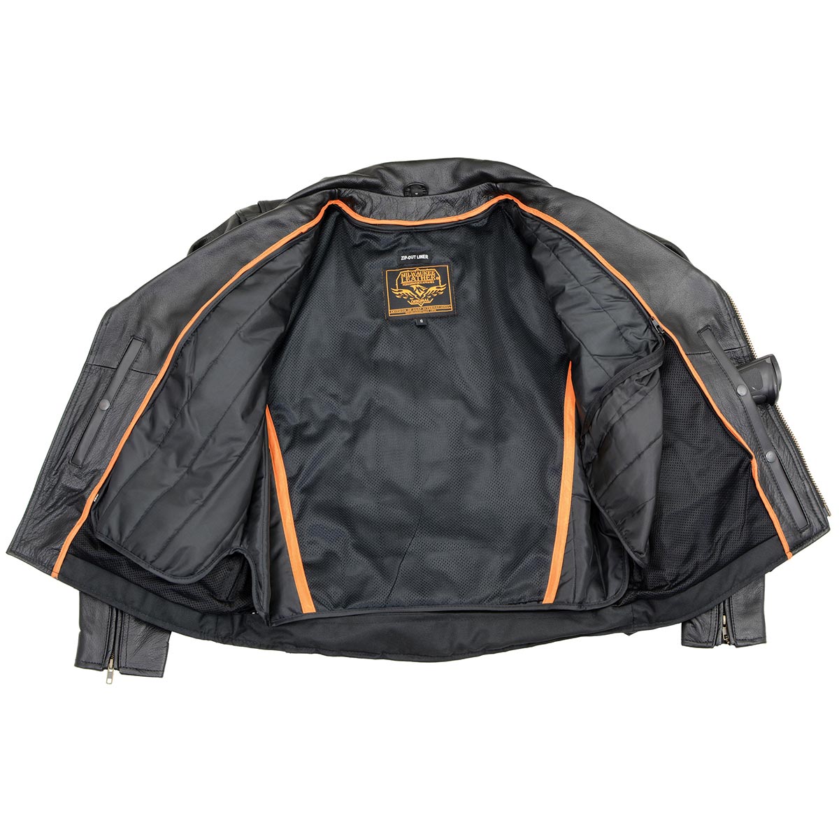 Milwaukee Leather LKM1770 Men's Black Premium Thick Leather Motorcycle Jacket Brando Style Biker Jacket