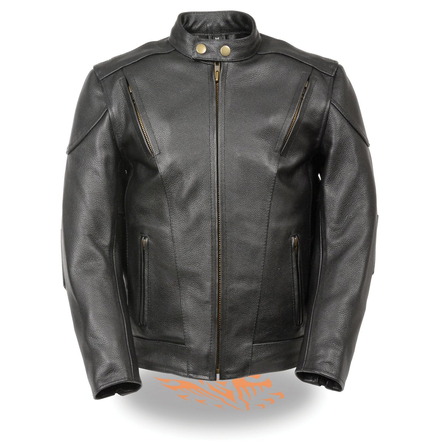 Milwaukee Leather LKM1900 Boy's Black Leather Side Lace Vented Moto Jacket