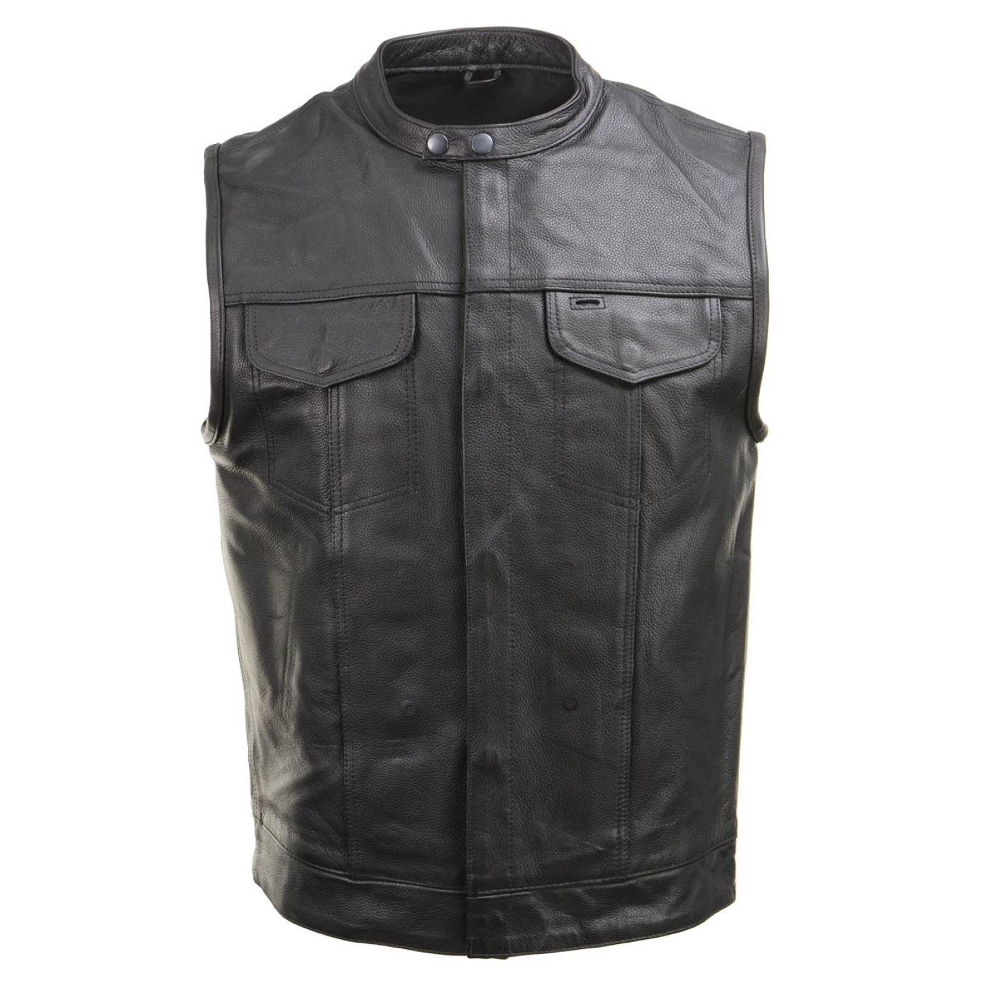 Milwaukee Leather Men's Quick Draw Black Cowhide Leather Motorcycle Vest - LKM3794