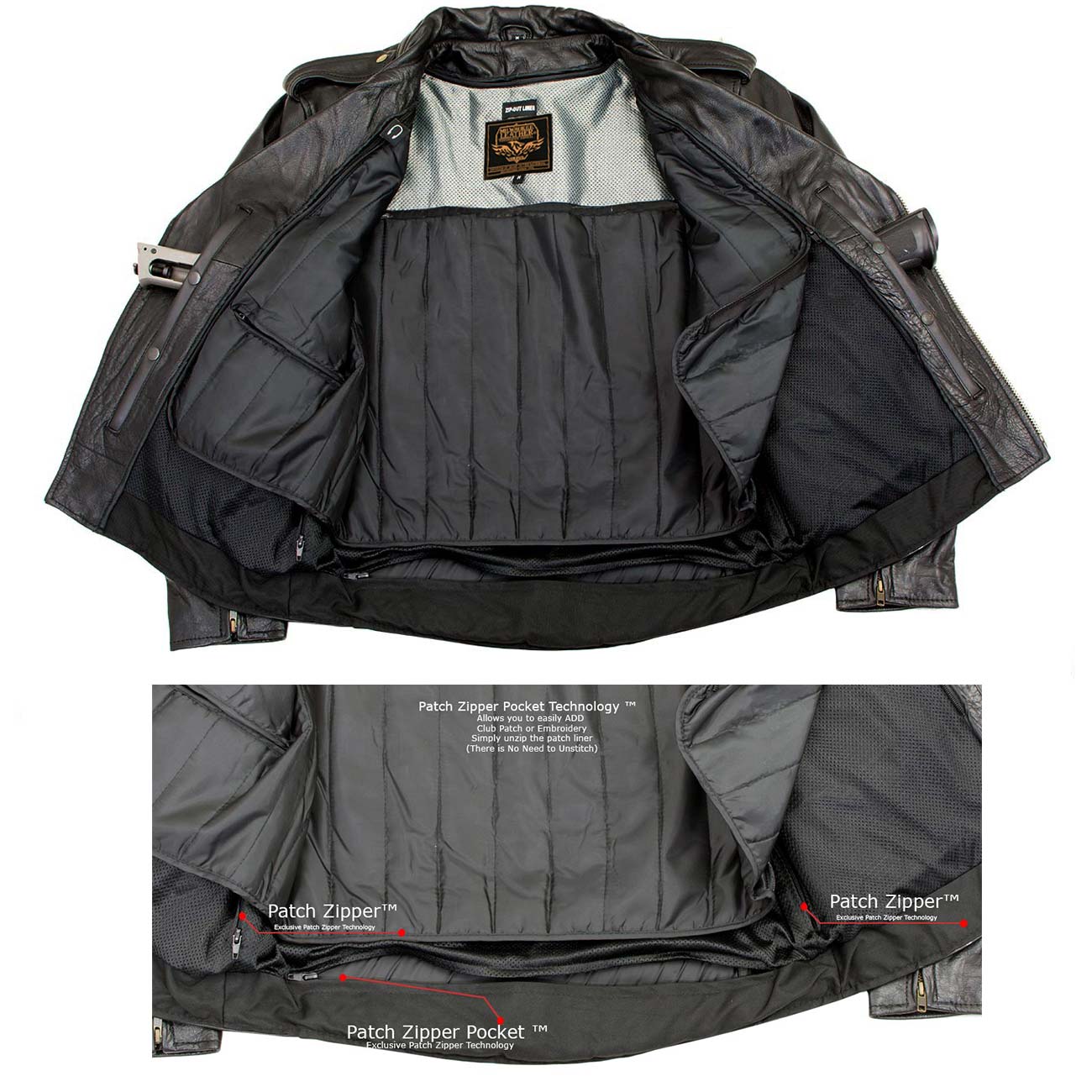 Milwaukee Leather LKM17004 Men's Classic Premium Black Vented Motorcycle Leather Biker Riders Jacket