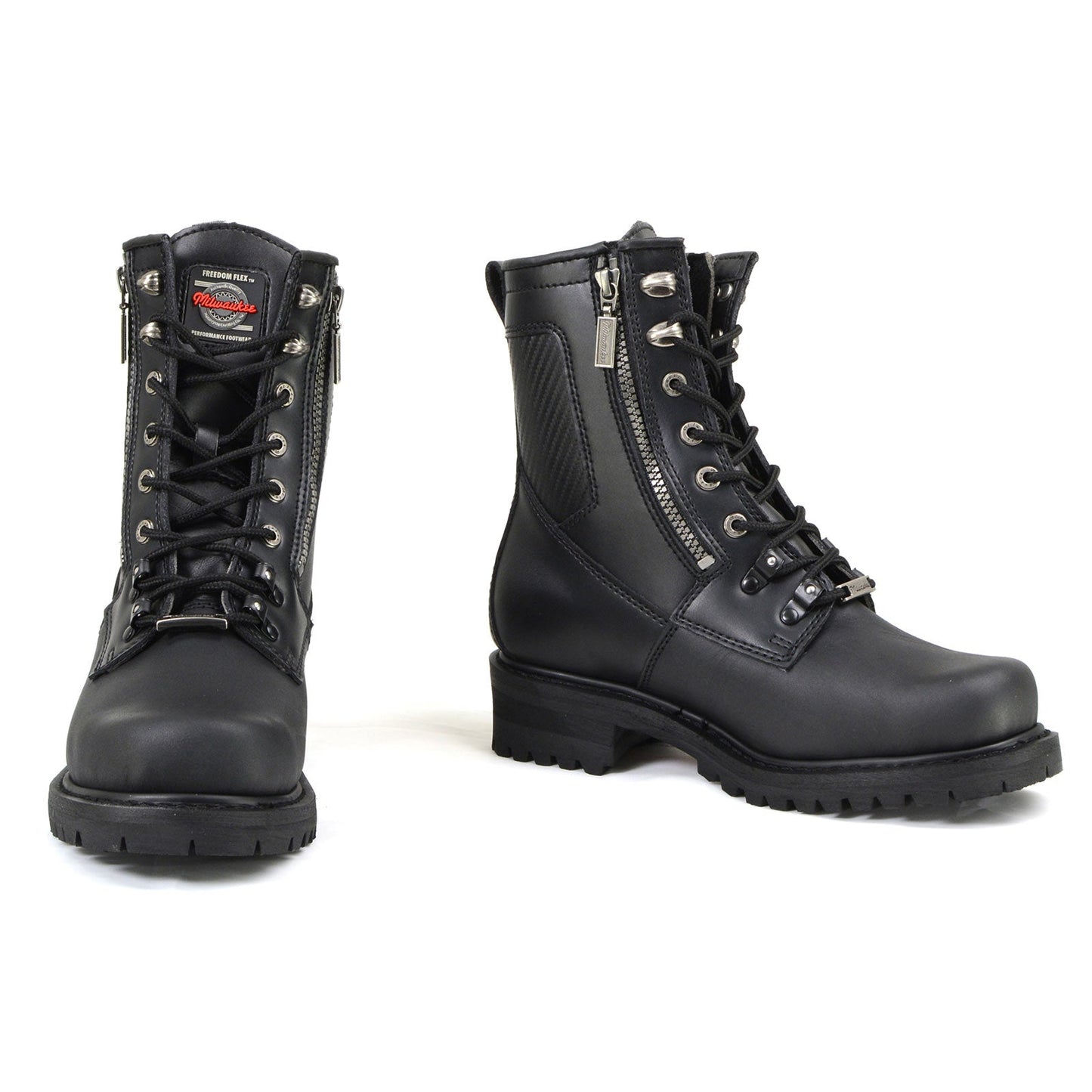 MMCC MB416 Men's Trooper Black Leather Biker Boots - Riding Footwear