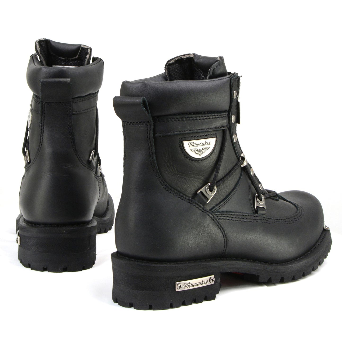 MMCC MB440 Men's Throttle Black Leather Biker Boots - Riding Footwear