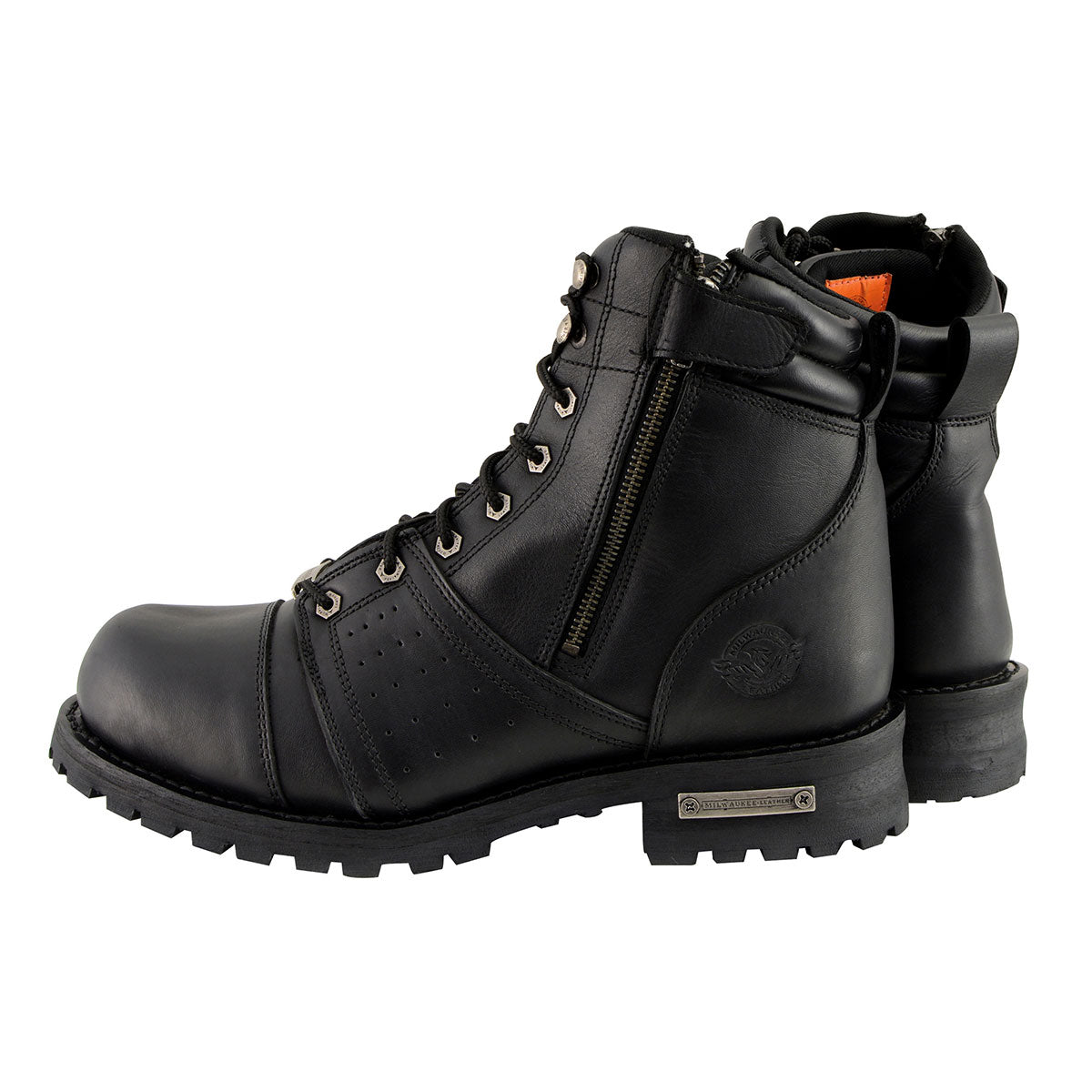 Milwaukee Leather Men's Black Lace-Up Motorcycle Riding Leather