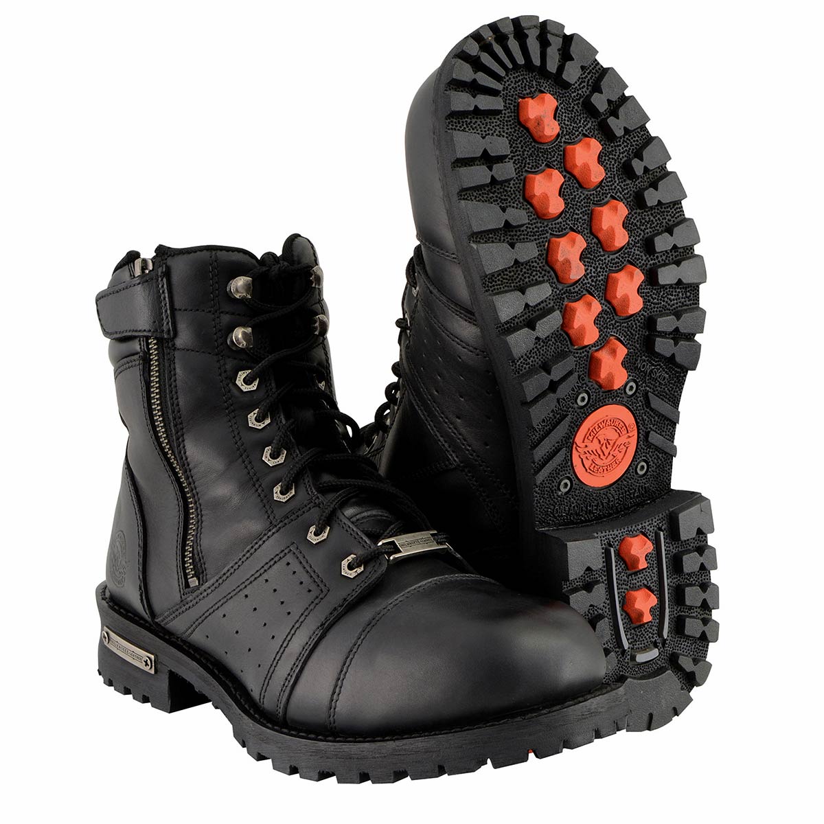 Milwaukee Leather Men's Black Lace-Up Motorcycle Riding Leather