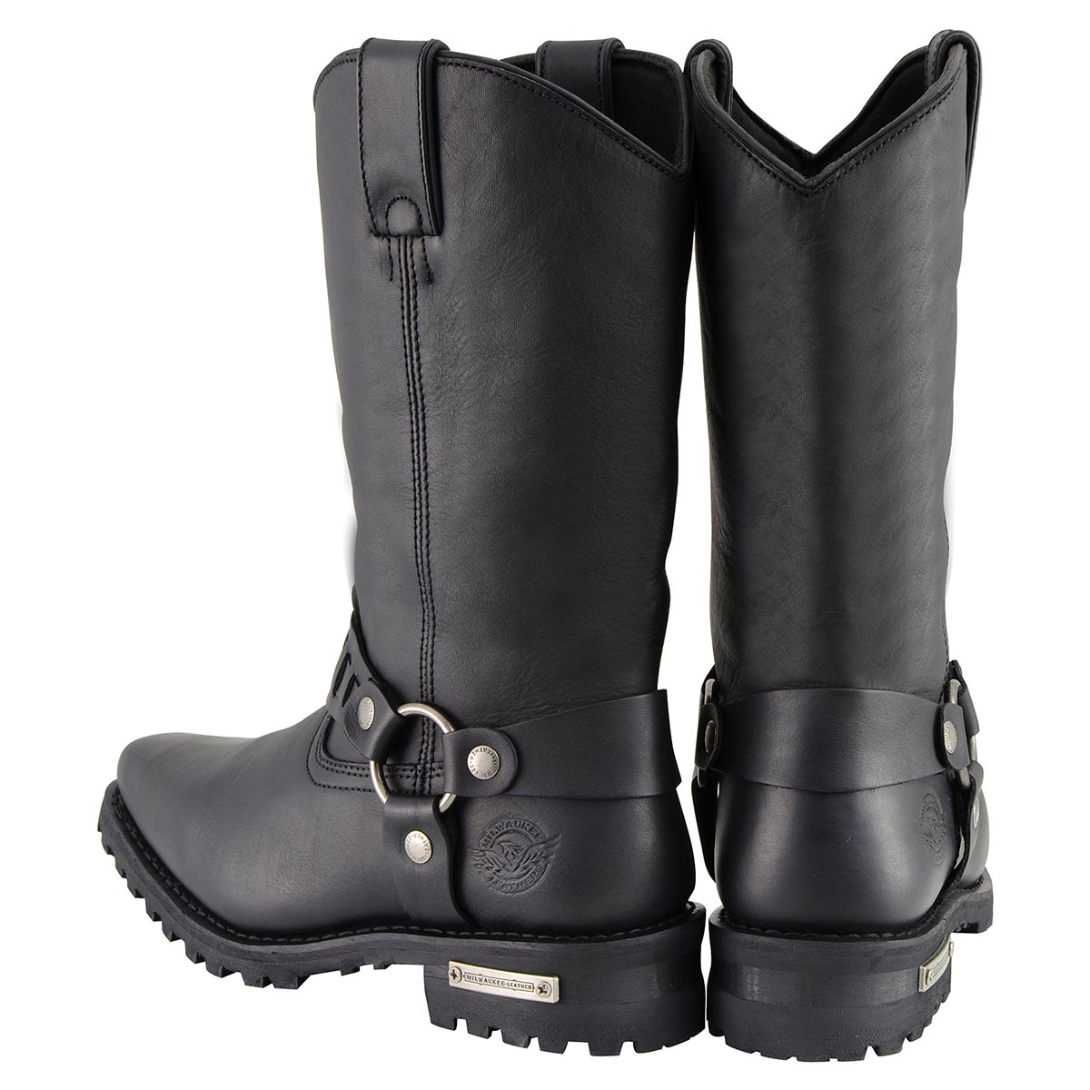 Milwaukee Leather MBM9015 Men’s Black 11-Inch Western Style Harness Motorcycle Boots