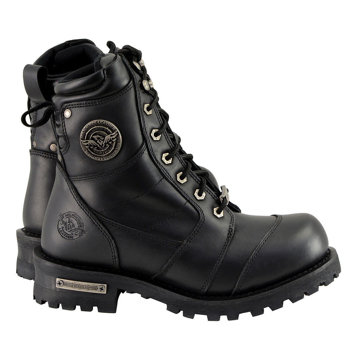 Milwaukee Leather MBM9030 Men's Black 8-inch Lace-Up Classic Logger Boots