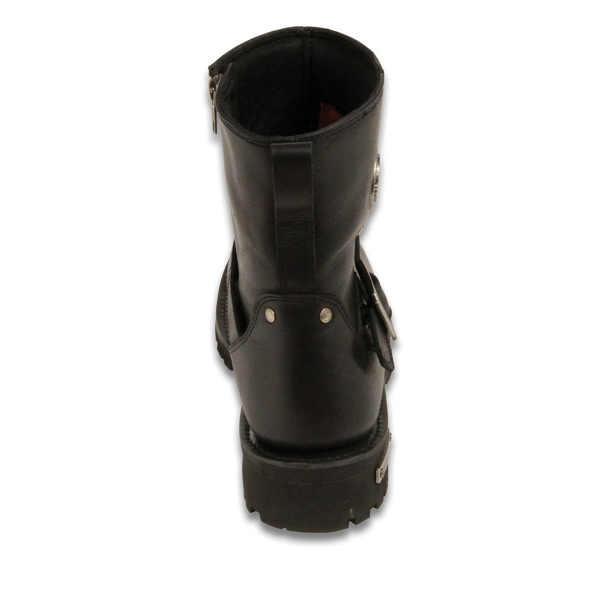 Milwaukee Leather Men's Black Leather Wide Width 6-inch Classic Engineer Motorcycle Boots w/ Side Zipper MBM9040W