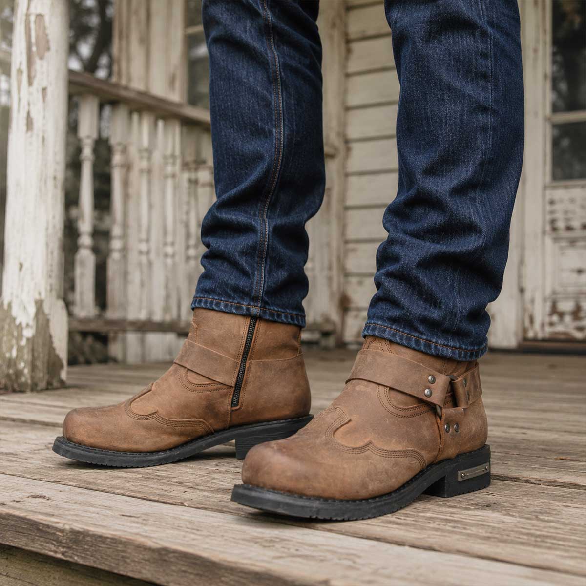 Milwaukee Leather Men's Copper Ridge Brown Suede Motorcycle