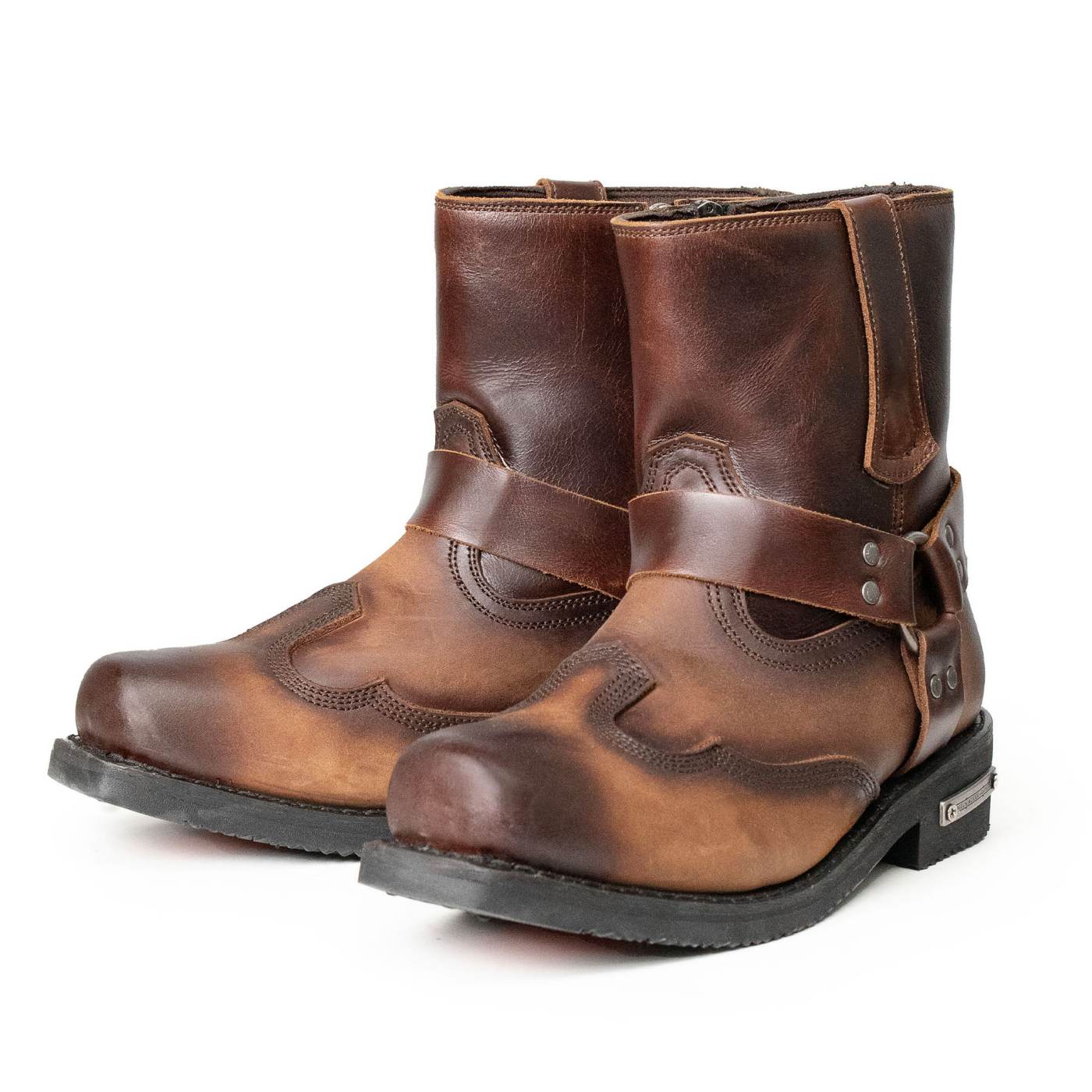 Milwaukee Leather Men's Copper Ridge Brown Suede Motorcycle Harness Boots - MBM9054