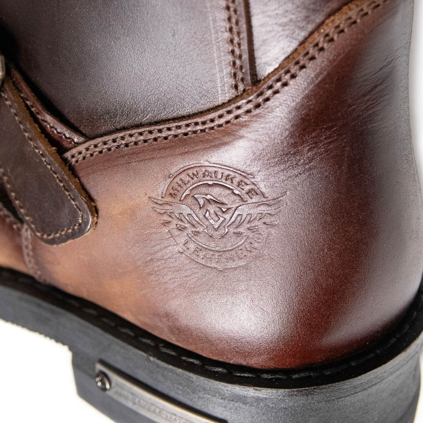 Milwaukee Leather Men's Copper Forge Dark Brown Engineer Motorcycle Boots w/ Flex Toe - MBM9058