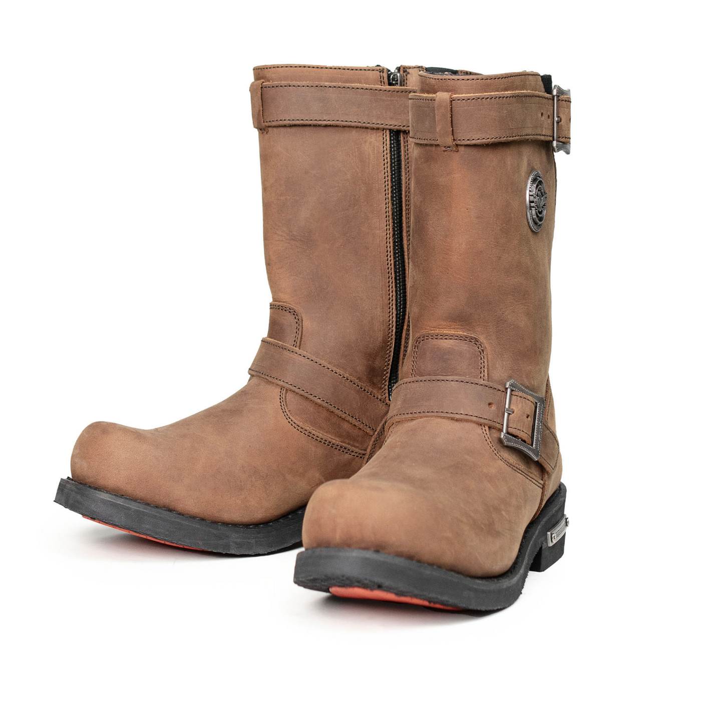 Milwaukee Leather Men's Copper Forge Brown Suede Engineer Motorcycle Boots w/ Flex Toe - MBM9059