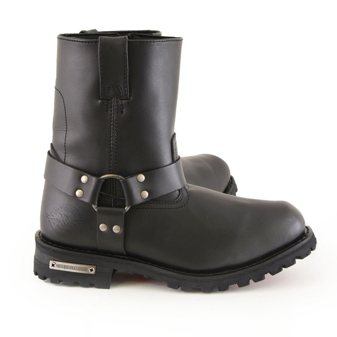 Milwaukee Leather Men's Outback Harness Motorcycle Boots - Full Grain Leather Riding Boots - MBM9068
