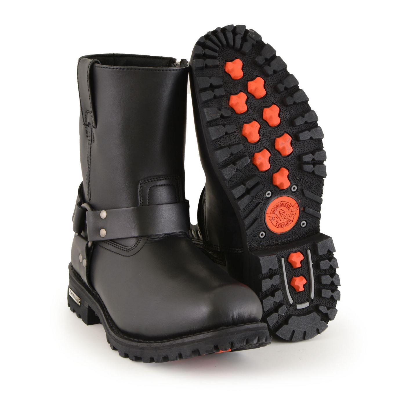 Milwaukee Leather Men's Outback Harness Motorcycle Boots - Full Grain Leather Riding Boots - MBM9068
