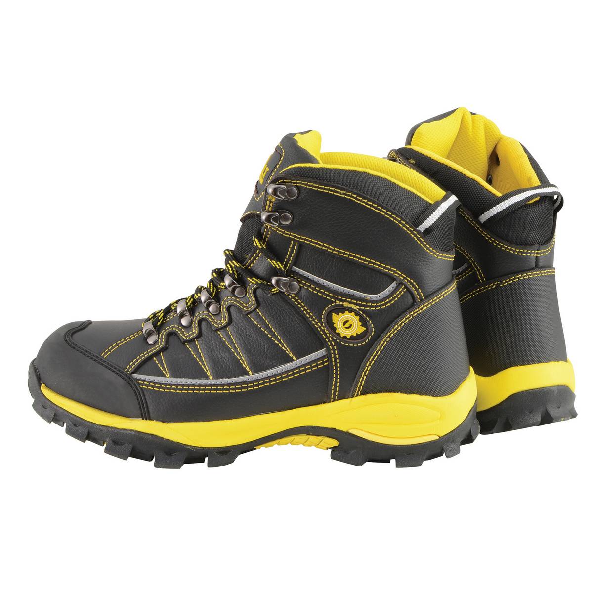 Bazalt MBM9122 Men's Black with Yellow Water and Frost Proof Leather Outdoor Lace-Up Boots