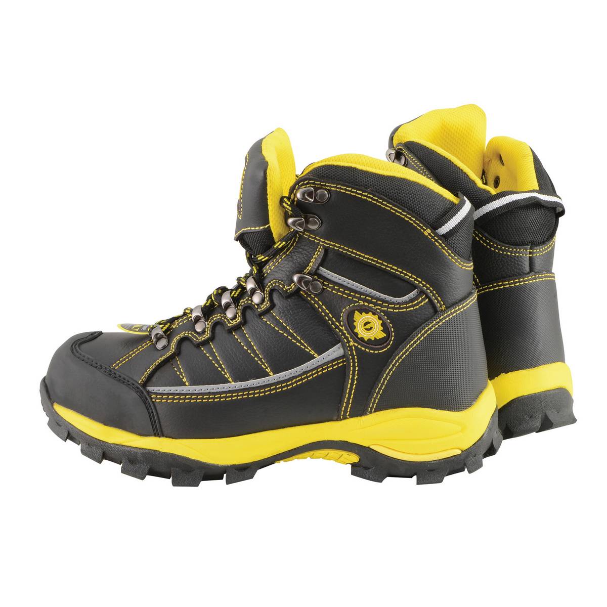 Bazalt MBM9123ST Men's Black with Yellow Water and Frost Proof Leather Boots with Composite-Toe